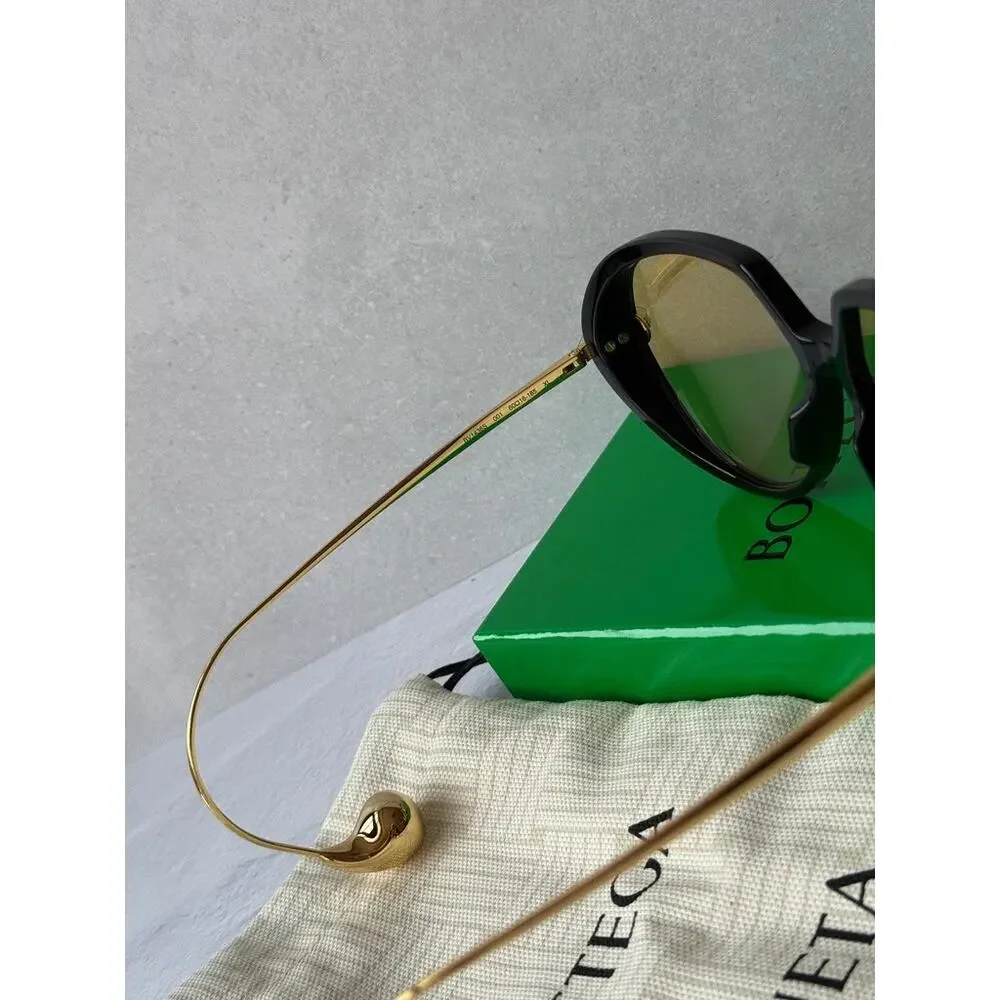 NEW Bottega Veneta BV1436S Earring Black Sunglasses $760